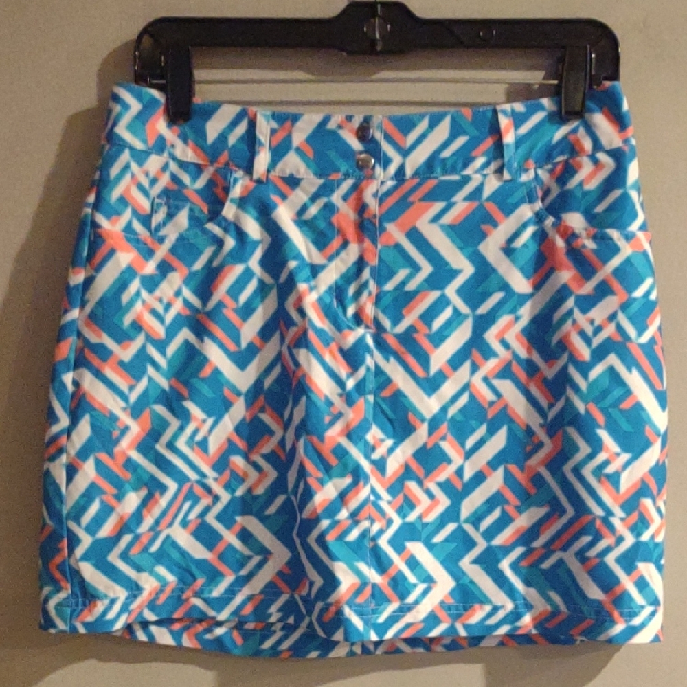 Slazenger Women's 4‎ Blue and Pink Geometric Golf Skort